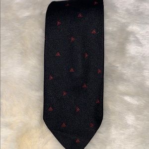 COPY - Dino Orsini black neck tie with red triangles
